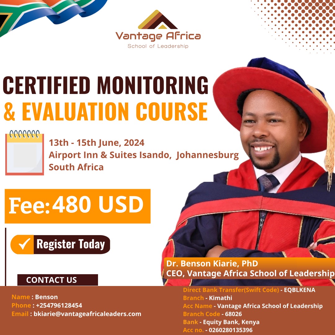 BECOME A CERTIFIED MONITORING AND EVALUATION PROFESSIONAL _SOUTH AFRICA TRAINING